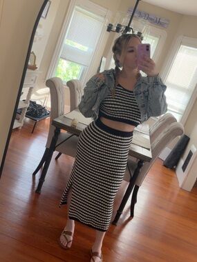 black and white 2 piece outfit